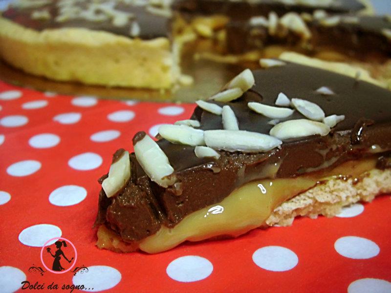crostata al cioccolato e dulce de leche