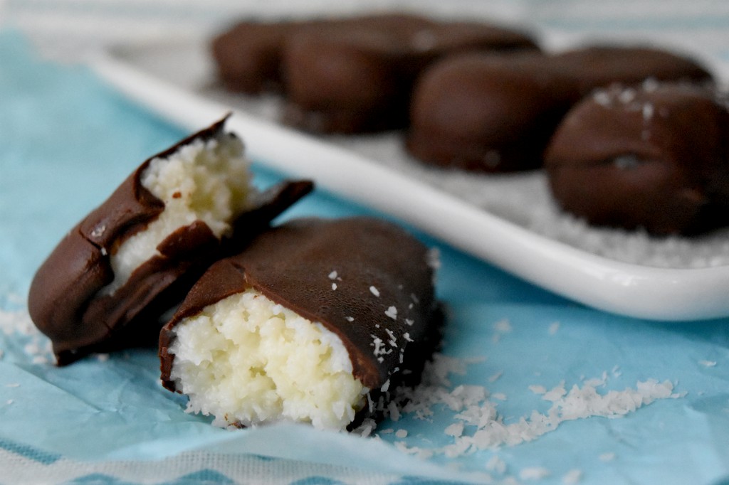 Barrette al cocco ricoperte di cioccolato