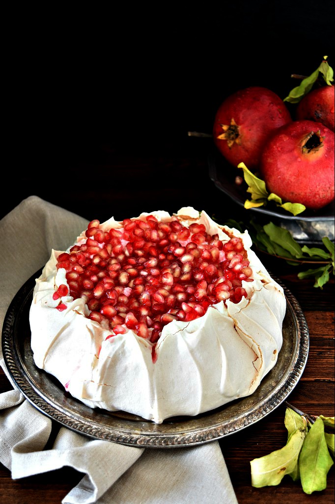Pavlova con melagrana