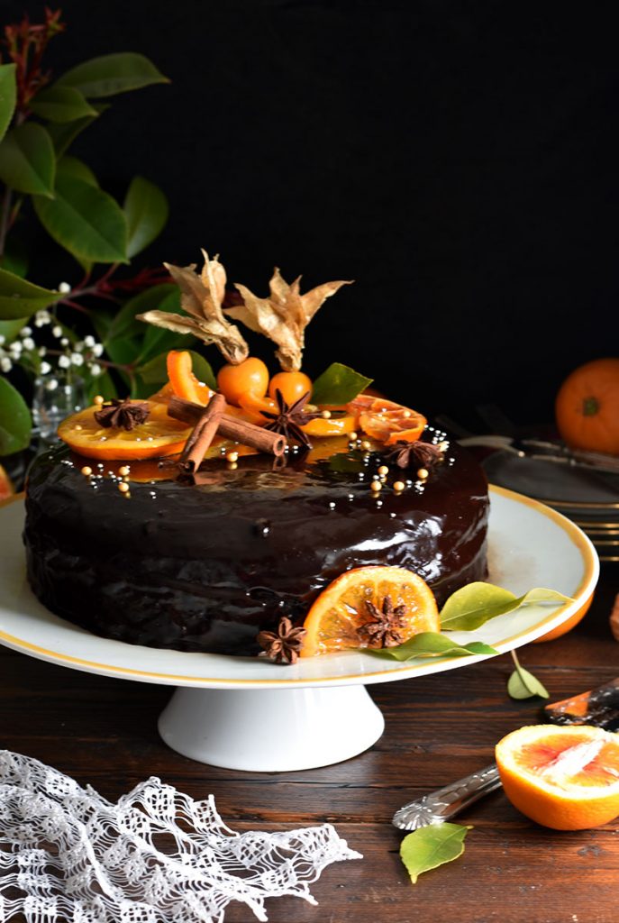 Torta al cioccolato con marmellata di arance